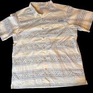 Columbia PFG Button-Up Shirt Active Fit Men’s XL Stripe Performance Fishing
